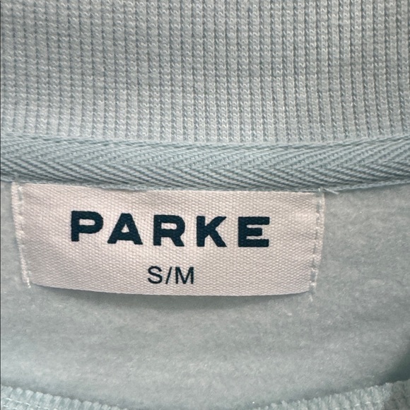NEW PARKE MONOCHROME VARSITY MOCKNECK (ICE BLUE) size S/M NEW - Authentic - Picture 3 of 10
